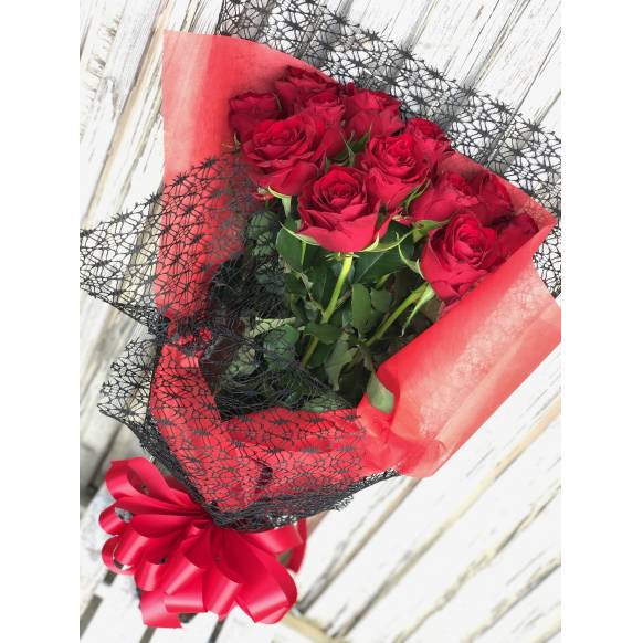 プロポーズの花束　赤バラ12本