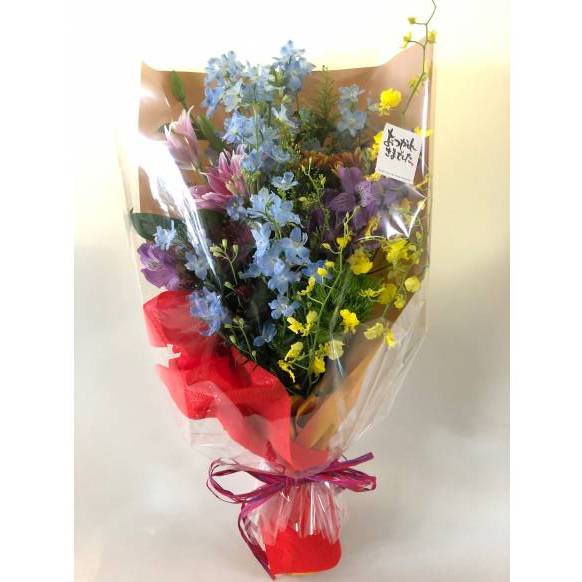 ブルー・パープル系の豪華な花束