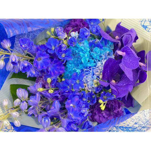 感謝の花束　ブルー系