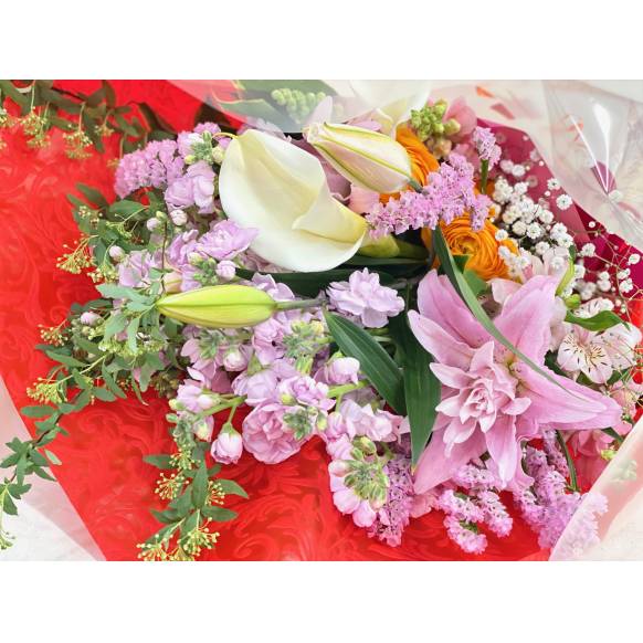 感謝の花束　ピンク系